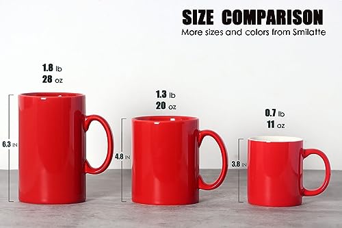 Smilatte 28 OZ Extra Large Ceramic Coffee Mug, M018 Classic Porcelain Boss Super Big Tea Cup with Handle for Office and Home, White - Image 4
