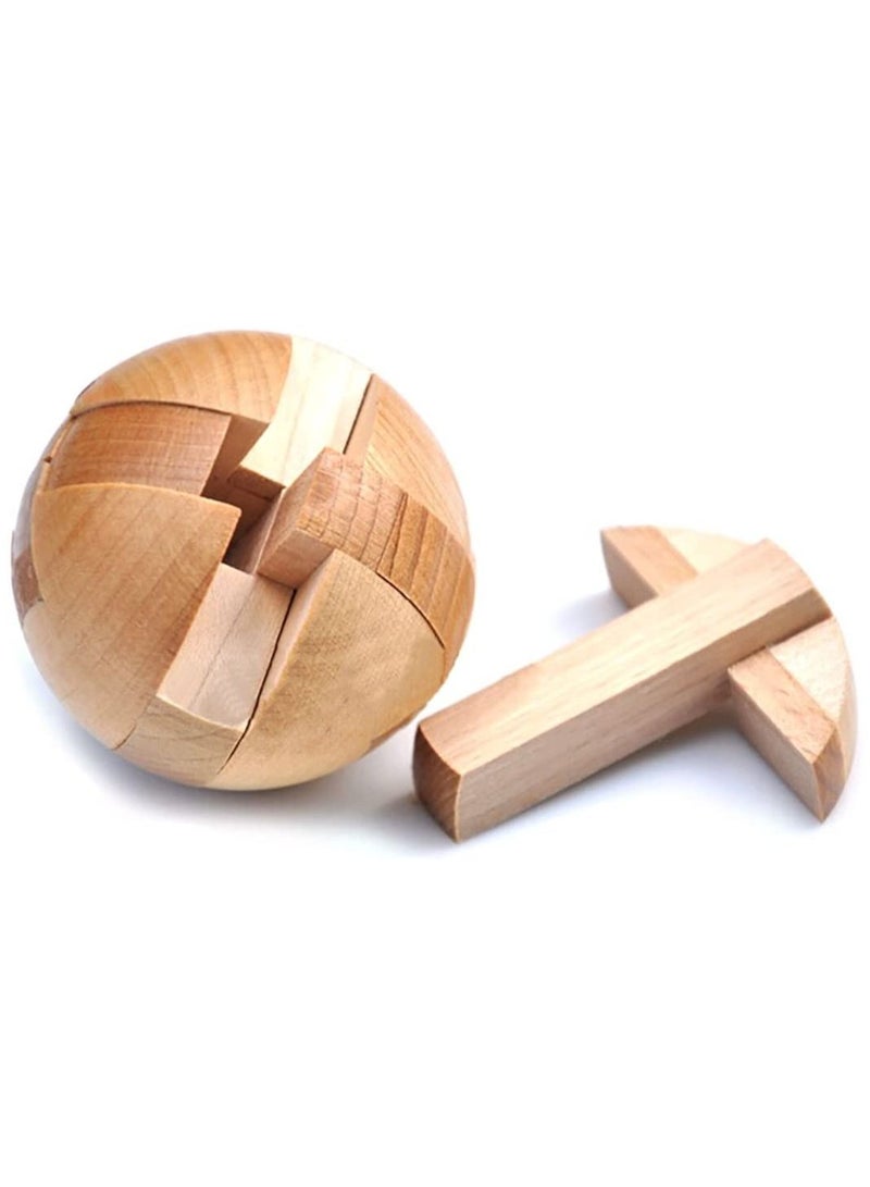 Cool Baby COOLBABY Ball Lock 3D Magic Puzzle Luxury Wooden Brain Puzzle-Unique Design-Brain Teaser Kids Adult Intellectual Toy Gift KongMing Lock Wood Block Cube Jigsaw Puzzle - Image 3