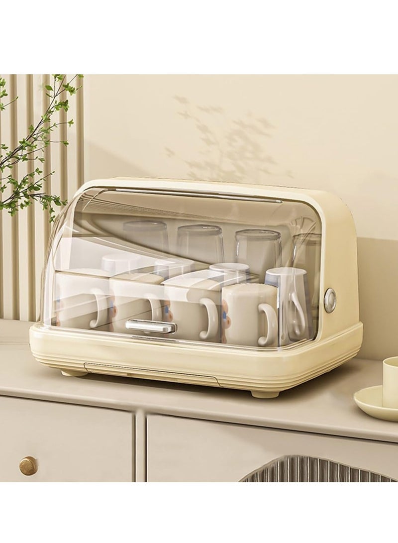 TRASSLE Baby Bottle Drying Rack with Lid, Vertical Baby Bottle Storage, 39x28x25cm Large Baby Bottle Storage, Dustproof Bottle Rack Dryer for Kitchen Cabinet, Baby Bottle Organizer - Image 1