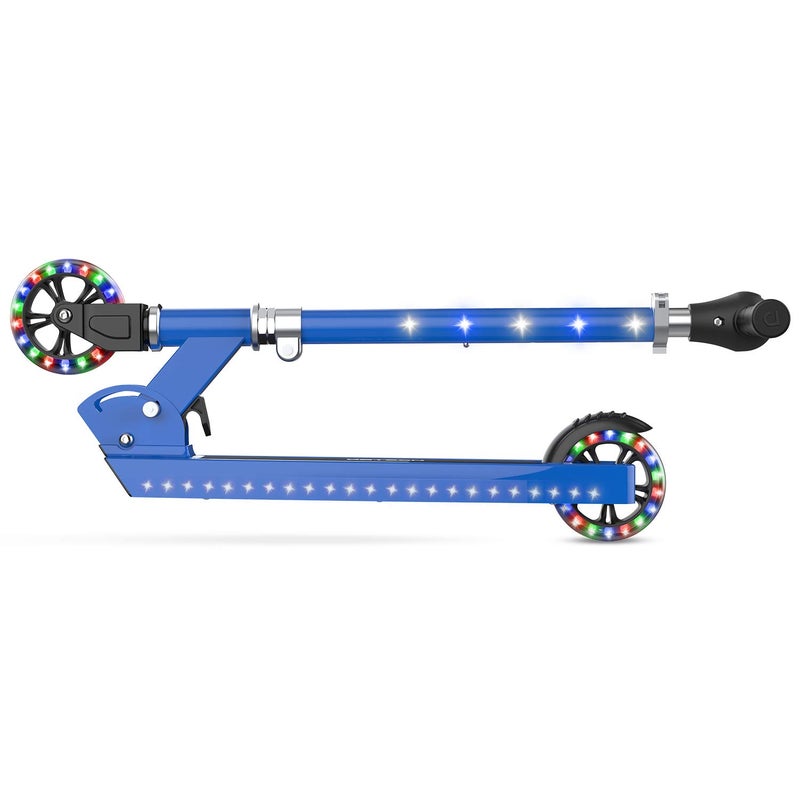 Jetson Scooters - Jupiter Kick Scooter (Blue) - Collapsible Portable Kids Push Scooter - Lightweight Folding Design with High Visibility RGB Light Up LEDs on Stem, Wheels, and Deck - Image 3