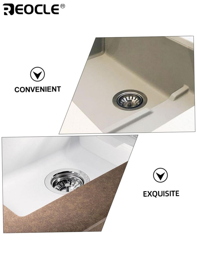 ريوكل 4 قطع بالوعة مصفاة الفولاذ المقاوم للصدأ بالوعة المطبخ سلة مصفاة استبدال النفايات التوصيل حوض بالوعة مرشح سدادة للاستخدام في المطبخ والحمام - Image 5