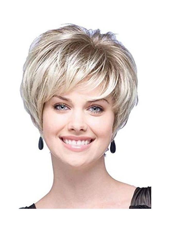 NIBEMINENT Natural Looking Heat Full Wigs White 25 x 15cm - Image 1
