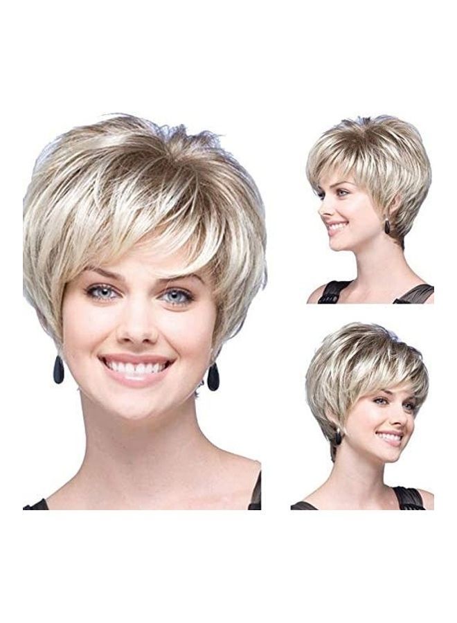 NIBEMINENT Natural Looking Heat Full Wigs White 25 x 15cm - Image 2