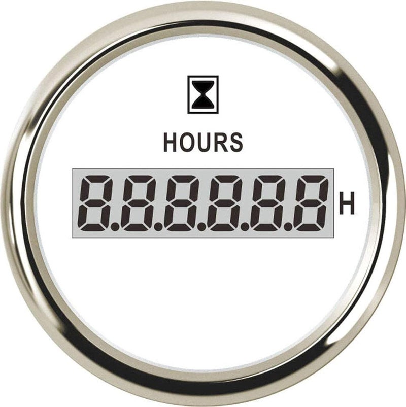 BLUERICE 52MM 2" Hour Meter Gauge Red Backlight for Marine Boat 9-32V Waterproof - Image 1