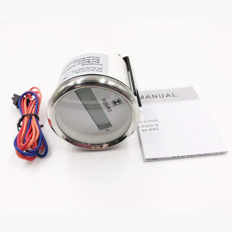 BLUERICE 52MM 2" Hour Meter Gauge Red Backlight for Marine Boat 9-32V Waterproof - Image 5