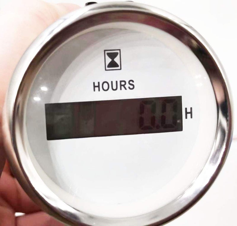 BLUERICE 52MM 2" Hour Meter Gauge Red Backlight for Marine Boat 9-32V Waterproof - Image 4