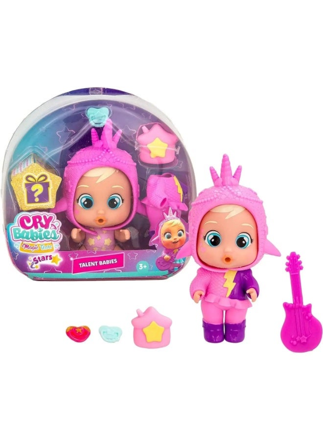 Cry Babies Magic Tears Stella Talent Doll –Collectible Real Tears Mini Doll with Water Crying Function and Dressed in Her Guitarist Outfit Talent, Perfect Gift Toy for Children - Image 1