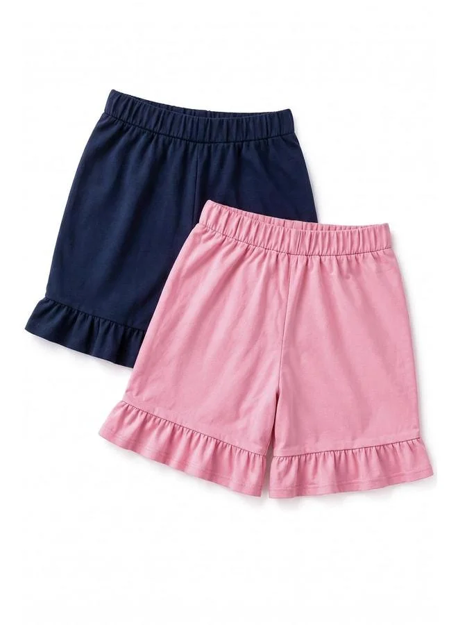 Perendi Girl Cotton Basic 2-Piece Shorts