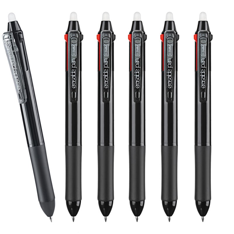 あおぞら(AOZORA) Aozora Erasable Pens Multicolor Fine Point 0.5mm 3color Click Pen in One Retractable Multi Color Erasable Gel Pens for Completing Sudoku and Crossword Puzzles 6 Pack - Image 1