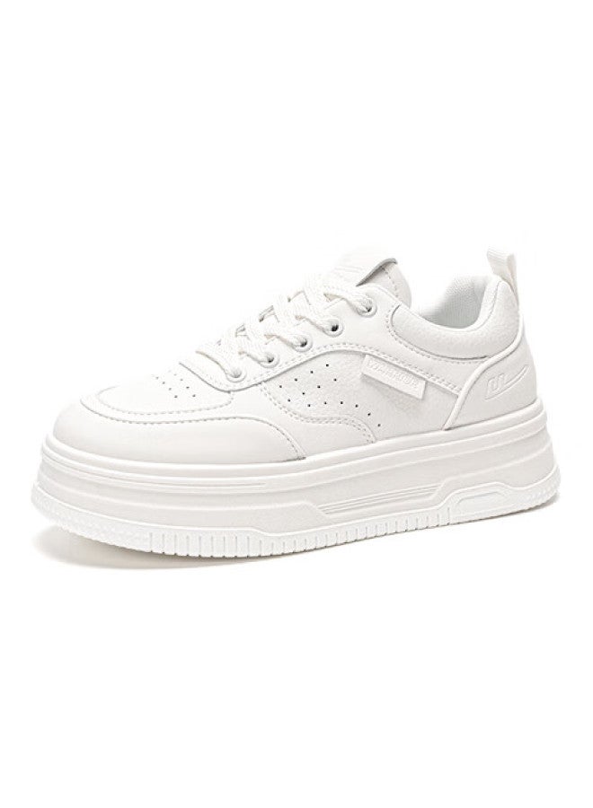 Warrior Women's Spring And Summer Comfortable Breathable Small White Shoes Women's Thick-soled Increased All-match Sports Casual Shoes Women White Size 38