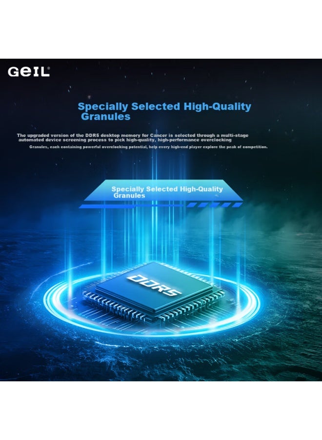Geil, 32gb Ddr5 6400 Desktop Computer Memory Module, Hynix A-die Chips, Crab Armor Series In Metallic Gray, C34 - Image 3