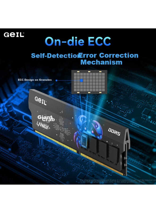 Geil, 32gb Ddr5 6400 Desktop Computer Memory Module, Hynix A-die Chips, Crab Armor Series In Metallic Gray, C34 - Image 4