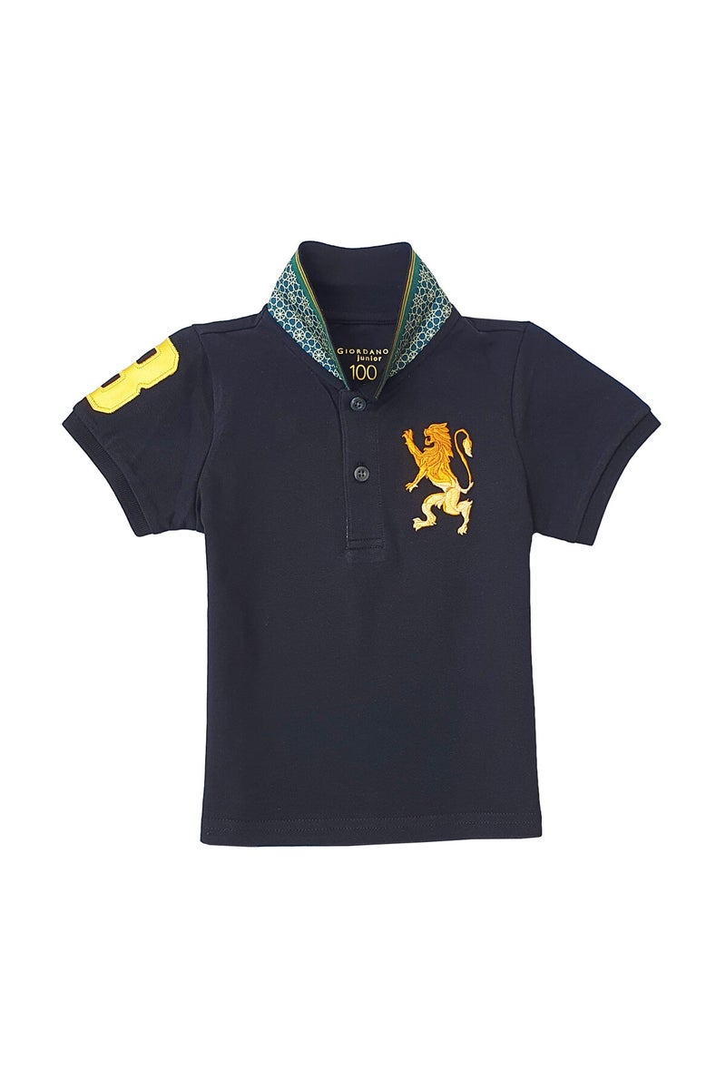 جيوردانو بولو أزرق كحلي للأولاد بتصميم أسد ثلاثي الأبعاد - Image 1