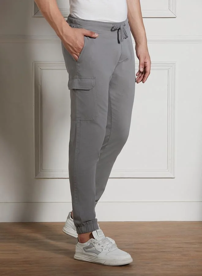 Dennis Lingo Men’s Relaxed Fit Mid Grey Cargo Trousers – Functional and Comfortable