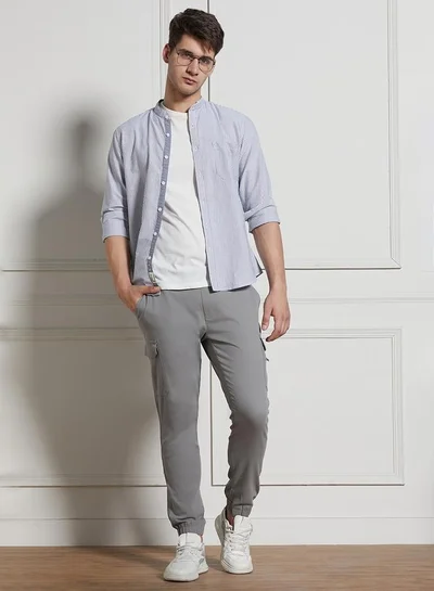 Dennis Lingo Men’s Relaxed Fit Mid Grey Cargo Trousers – Functional and Comfortable