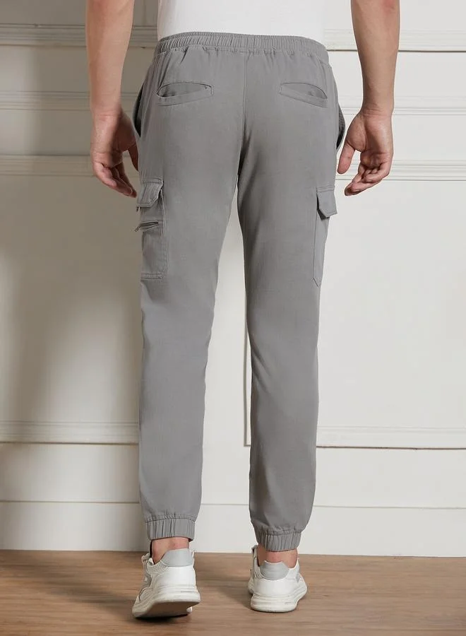 Dennis Lingo Men’s Relaxed Fit Mid Grey Cargo Trousers – Functional and Comfortable