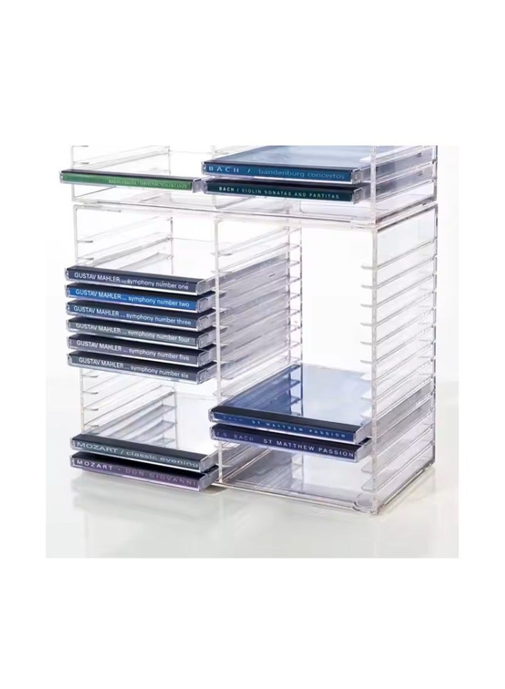 Generic Clear Acrylic CD Rack – 3mm Thick, Sleek Organizer for CDs, 270×125×220mm 