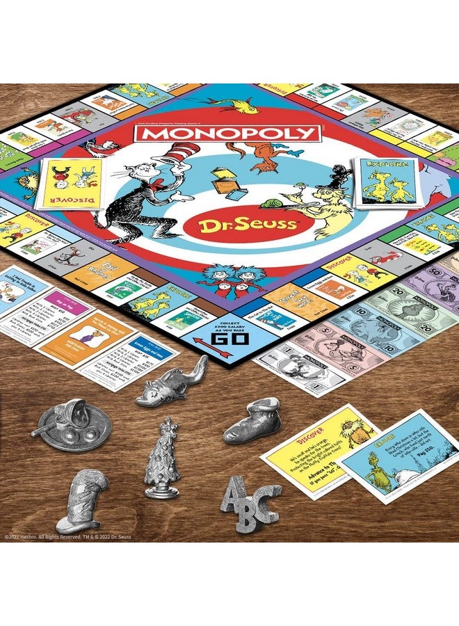 USAopoly مونوبولي: د. سوس | اشترِ، بِع، وتداول كتب د. سوس | لعبة مونوبولي الكلاسيكية القابلة للجمع مع لوحة لعبة وفن مخصص | لعبة ومواد رسمية مرخصة من د. سوس - Image 3
