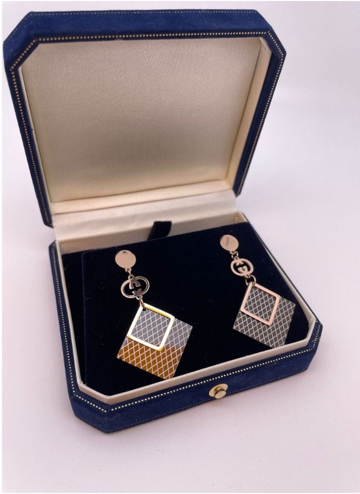 General Stainless Steel 18K Gold Plated Pendant Earrings  - Image 1