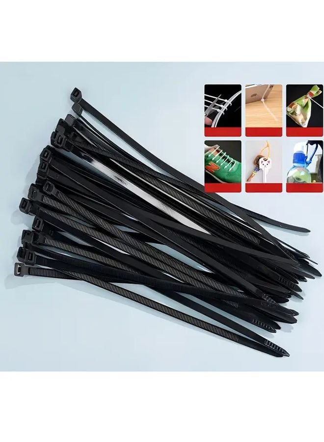 600pcs Self Locking Black Cable Ties 15cm 5 91in and 7 87in Lengths for Home Office - Image 2