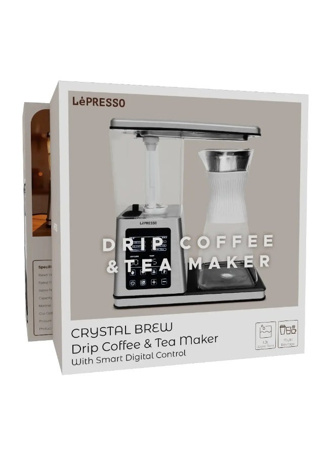 ليبرسو صانع قهوة وشاي بالتنقيط LePresso Crystal Brew مع التحكم الرقمي الذكي - فضي - Image 1