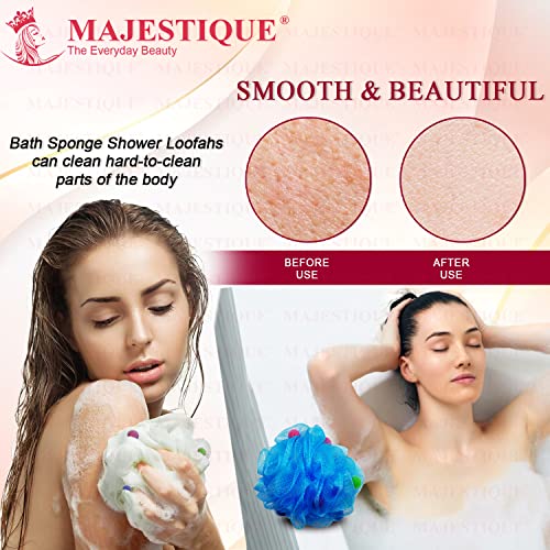 Majestique Eco-Friendly Mesh Loofah – Large Bath Scrubber for Women & Men, Soft Shower Puff for Gentle Exfoliation, Loofah for Bathing, Family Combo Pack of 2 - Image 3