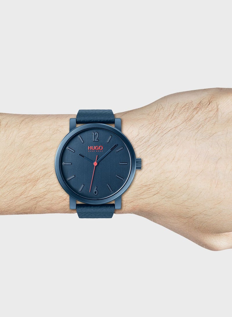 HUGO Leather Strap Analog Watch - Image 4