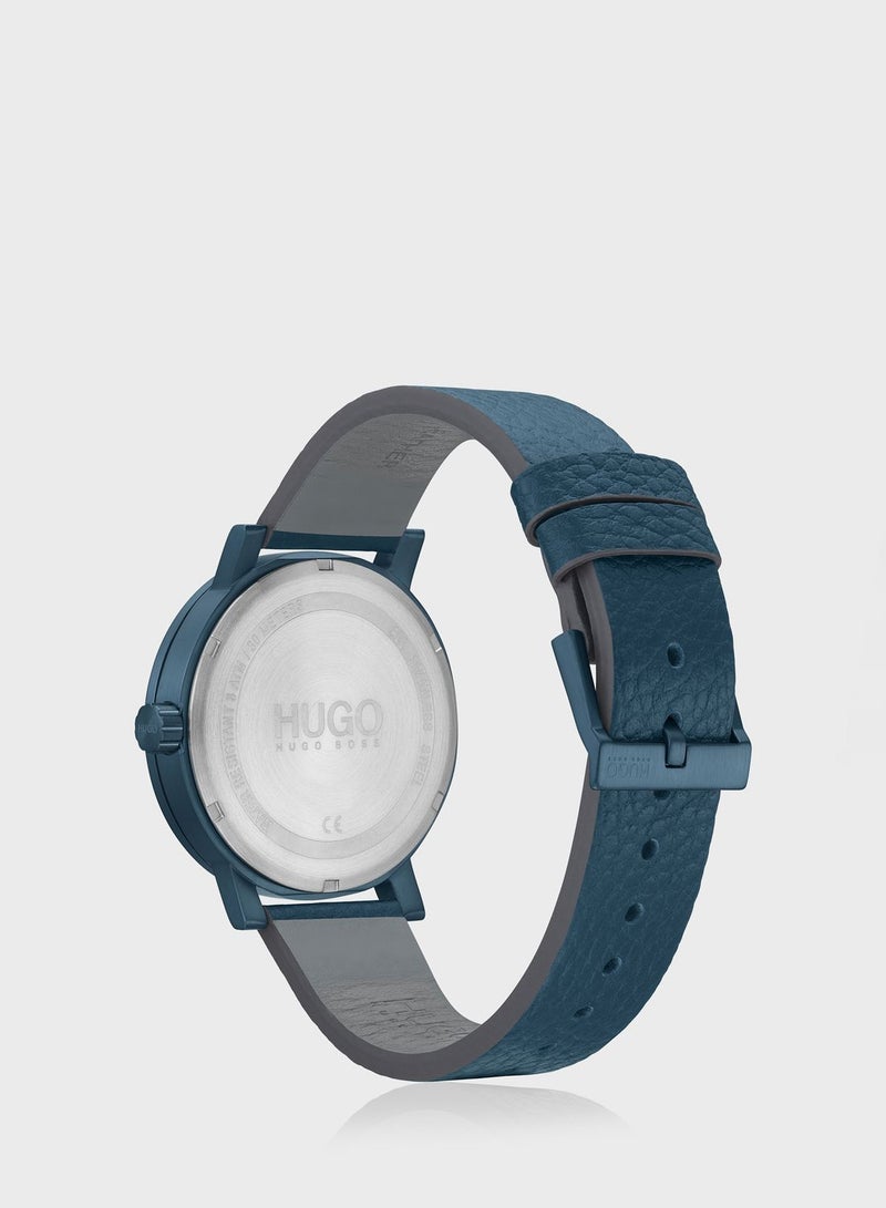 HUGO Leather Strap Analog Watch - Image 2
