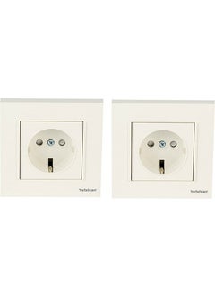 Netelsan Grounded White Socket 2 Pieces 