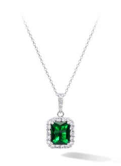AWNL Women's  Silver Necklace with Green CZ Diamonds, White Gold Plating Majestic Eden Pendant Gift for Wife Girlfriend Mother  - Image 1