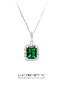 AWNL Women's  Silver Necklace with Green CZ Diamonds, White Gold Plating Majestic Eden Pendant Gift for Wife Girlfriend Mother  - Image 5