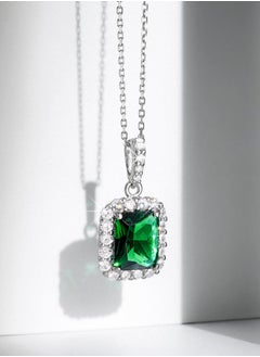 AWNL Women's  Silver Necklace with Green CZ Diamonds, White Gold Plating Majestic Eden Pendant Gift for Wife Girlfriend Mother  - Image 2