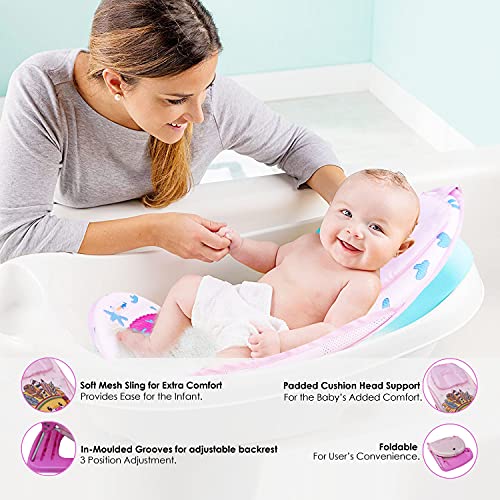 Sunbaby Baby Bath Support seat for New Born Babies for Bathing, Inclined Baby Bather Cum Bath Sling (Little Lioness) - Image 3