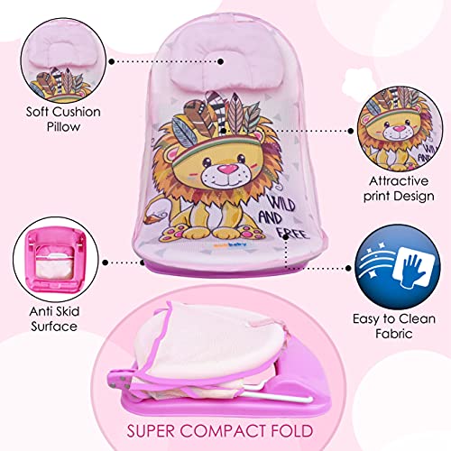 Sunbaby Baby Bath Support seat for New Born Babies for Bathing, Inclined Baby Bather Cum Bath Sling (Little Lioness) - Image 2