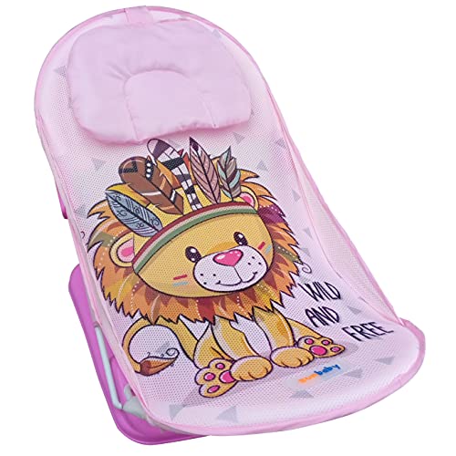 Sunbaby Baby Bath Support seat for New Born Babies for Bathing, Inclined Baby Bather Cum Bath Sling (Little Lioness) - Image 1