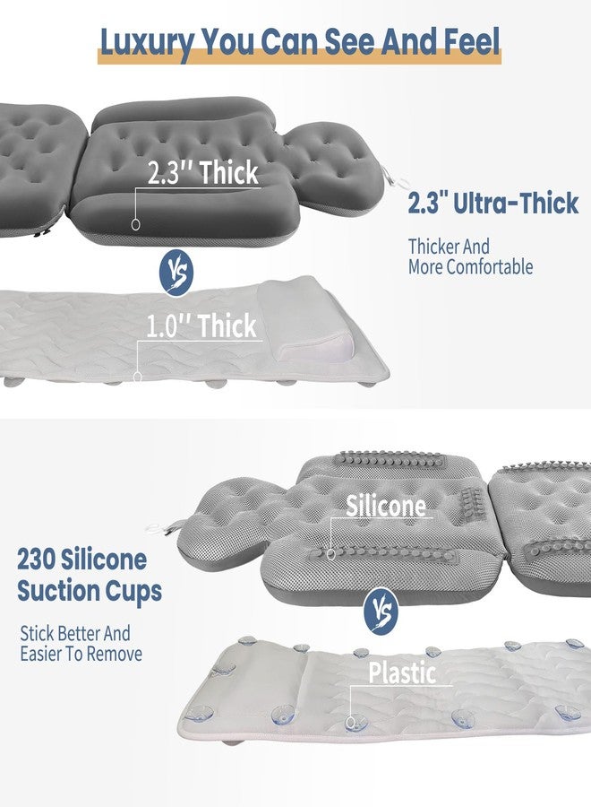 VEILS Bath Cushion, Full Body Bathtub Pillow with 160 Suction Cups, Bath Mat for Head and Neck Support, with Laundry Bag (Dark Gray, 60" x 16") - Image 5