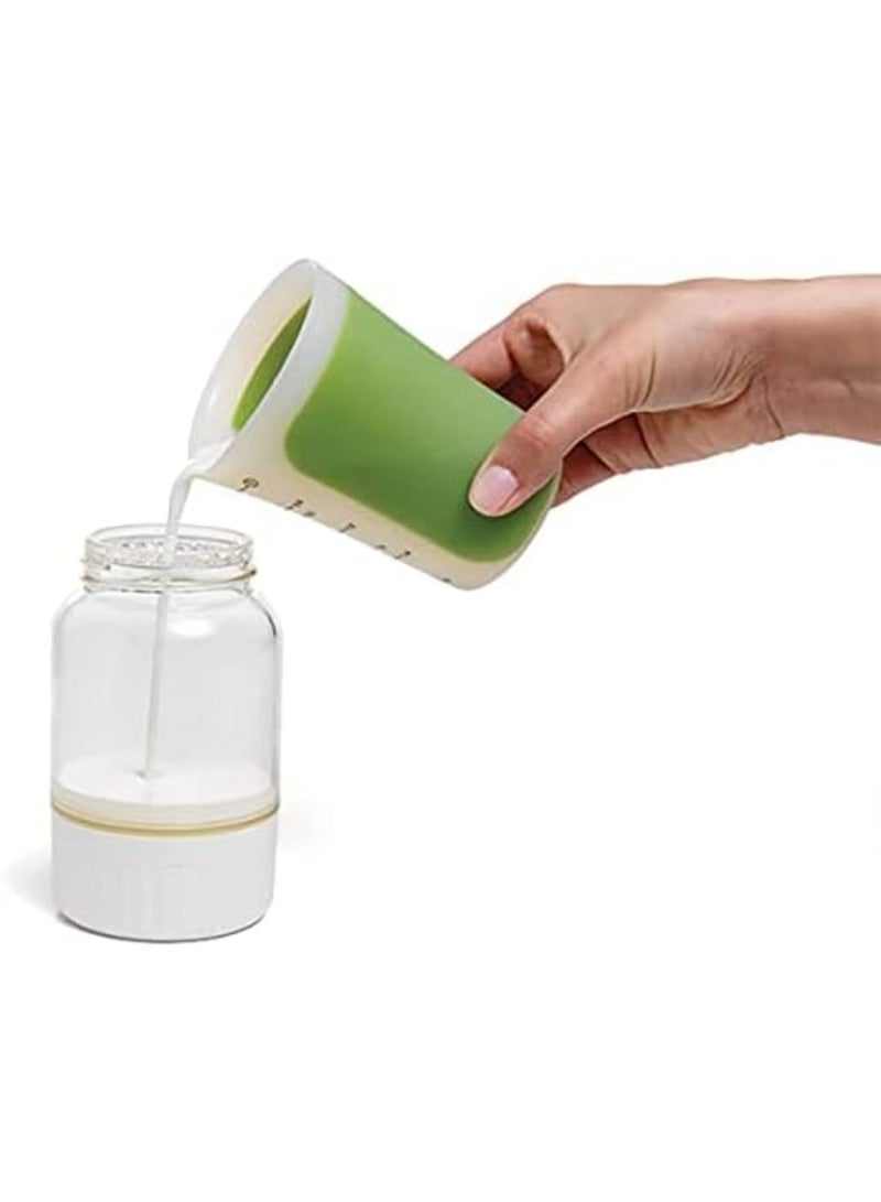 Barakah صانع الزبدة – فاصل كريمة بلاستيكي متعدد الوظائف لصنع الزبدة في المنزل، زجاجة صنع زبدة سهلة الاستخدام للمطبخ، الطهي، الخبز، خفق بدون فوضى، زبدة لذيذة - Image 2