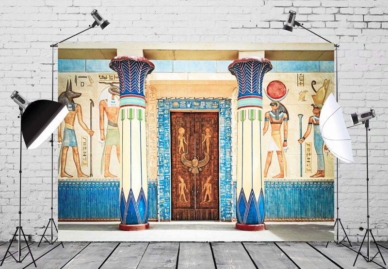 BELECO 5x3ft Fabric Egyptian Backdrop Ancient Egyptian Writing on Stone in Egypt Phtography Backdrop for Party Decorations Supplies Photoshoot Photo Background Props - Image 5