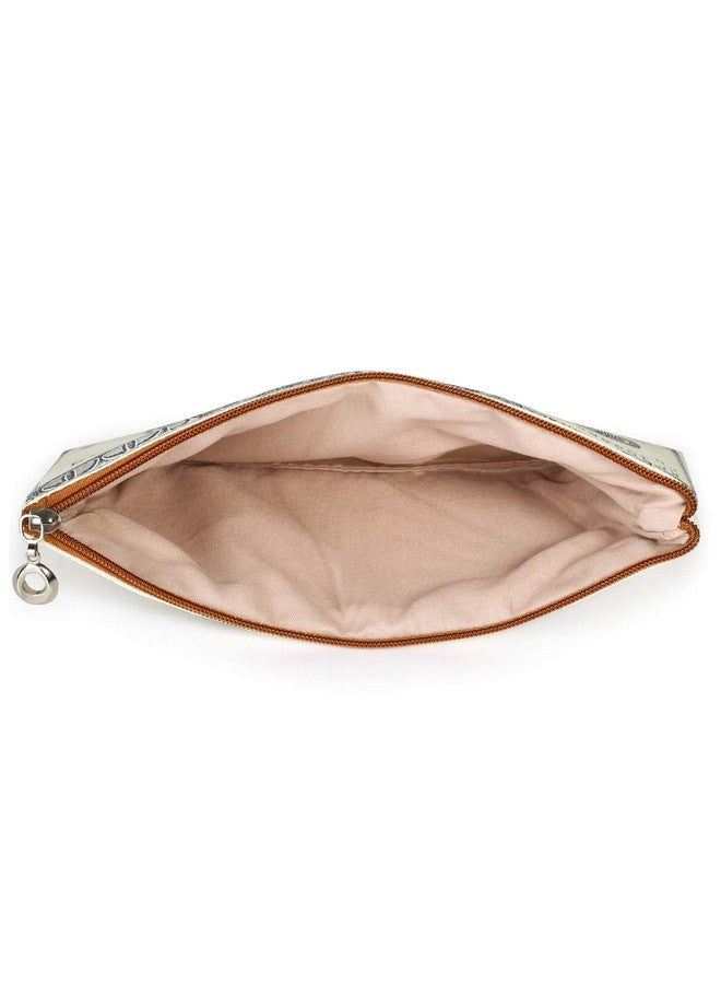 FM FM42 100 Bank Note 2Pcs Small Canvas Bag With Inner Lining Brown Zipper 20Cm*11.5Cm(7.87"*4.52") Storage Pouch Hundred Dollar Bill Print - Image 3