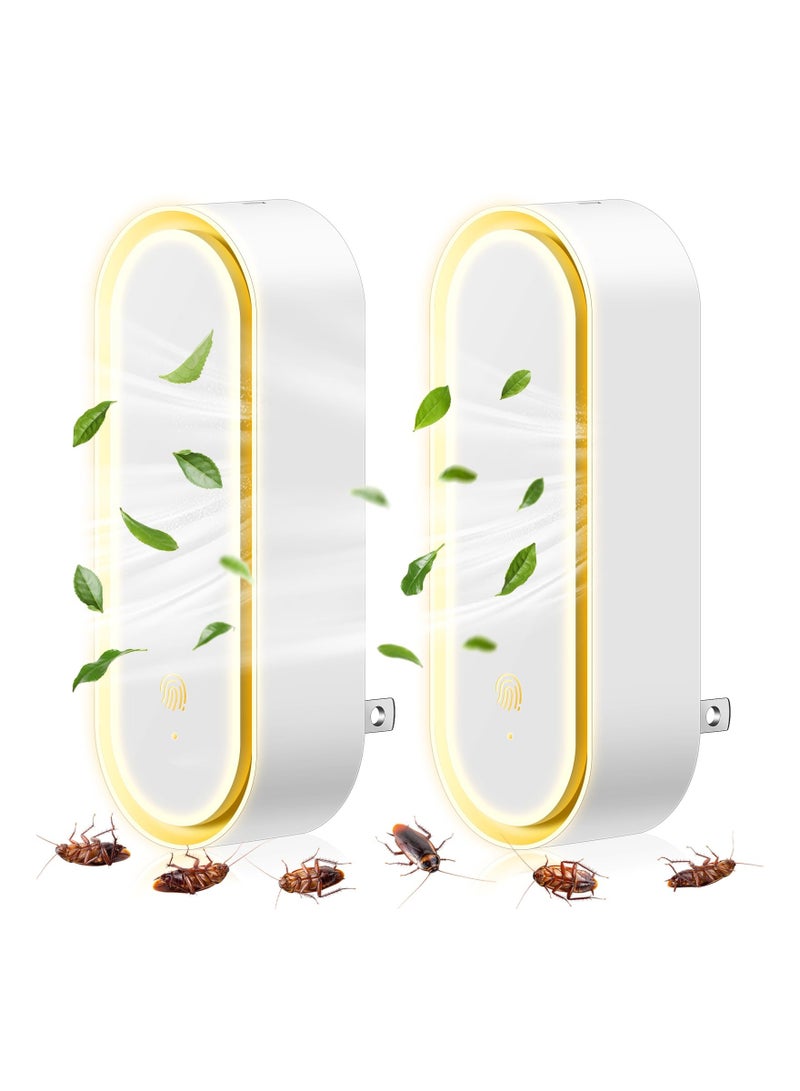 Zikra Ultrasonic Pest Repeller with Night Light - Indoor Electronic Insect Control for Cockroaches, Spiders, Mosquitoes, and Ants - Plug-In for Home and Kitchen (2 Pack, Compliant with European Regulations) - Image 1