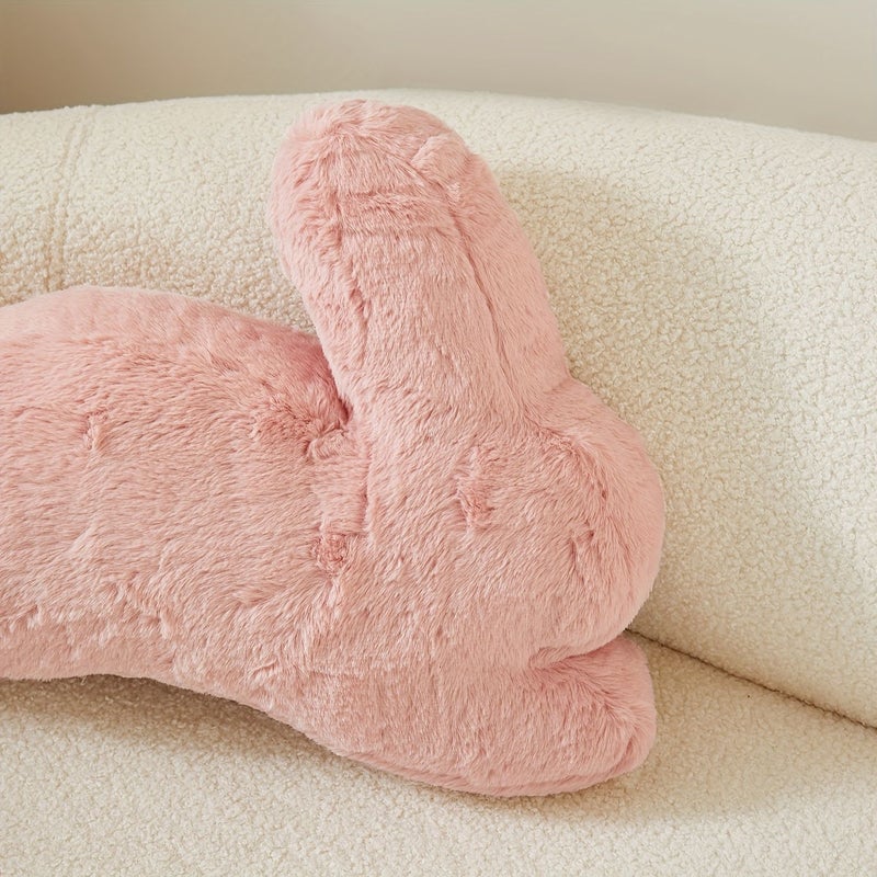 Lotus Color Faux Shaped Rabbit Pillowcase Double Sided Sofa Home Decoration 19.69x13.78x1.97inch - Image 4