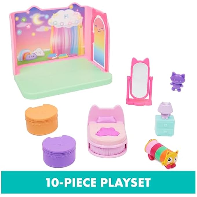 GABBY'S DOLLHOUSE TRANSFORMING BED: PLACE PILLOW CAT ON THE BED AND PRESS DOWN TO TRANSFORM ITS BOOKSHELF INTO A COLORFUL DREAMSCAPE! THIS SET ALSO HAS A NIGHTSTAND WIT, MULTI, 20133479 - Image 4