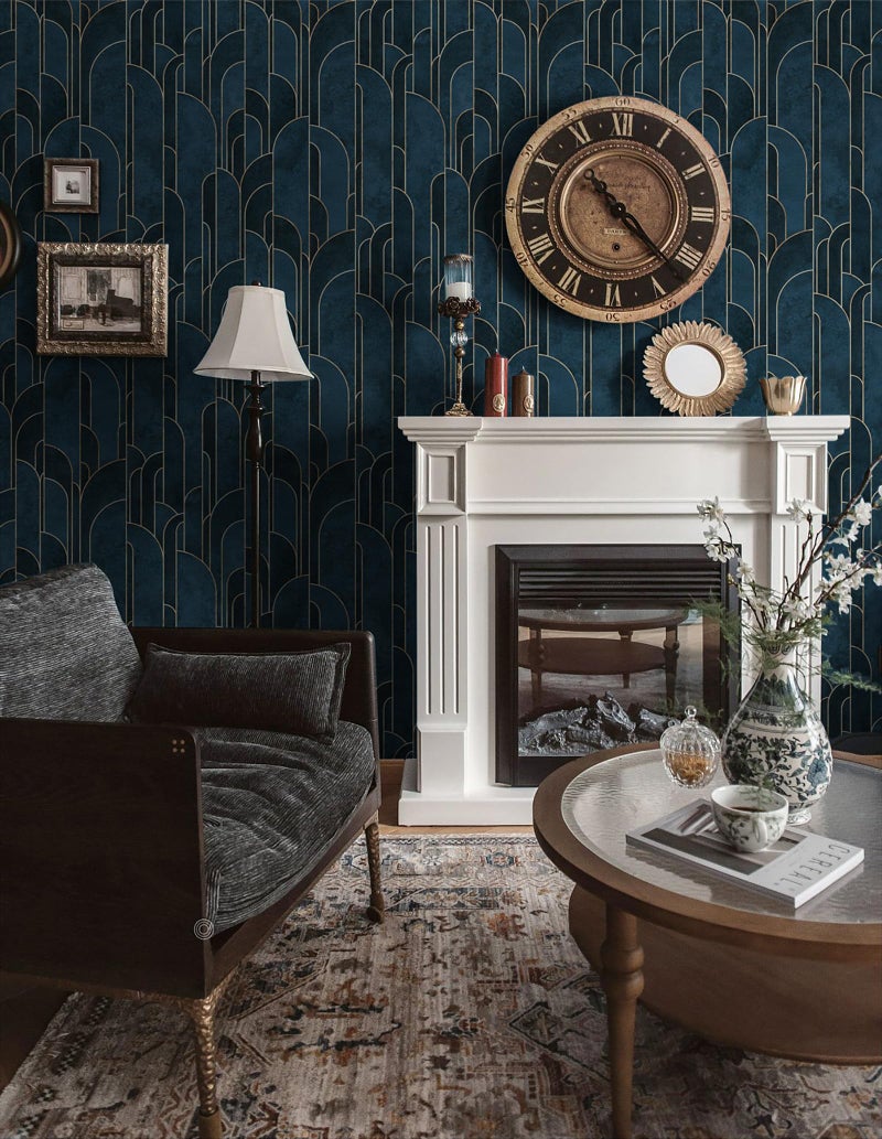 Kitico 16.1"x118.1"Blue Peel and Stick Wallpaper Geometric Wallpaper Light Blue and Dark Blue Gradual Color Self Adhesive for Bedroom Stripes Removable Wall Paper for Walls Decorative Vinyl - Image 4