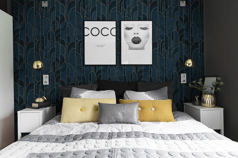Kitico 16.1"x118.1"Blue Peel and Stick Wallpaper Geometric Wallpaper Light Blue and Dark Blue Gradual Color Self Adhesive for Bedroom Stripes Removable Wall Paper for Walls Decorative Vinyl - Image 5