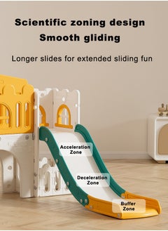 JSAITOYS Toddler Multifunction Slide Set Kids Plastic Slides with Climber,Toddler Play Set with Basketball Hoop and Ball,Outdoor Indoor Playground  - Image 3
