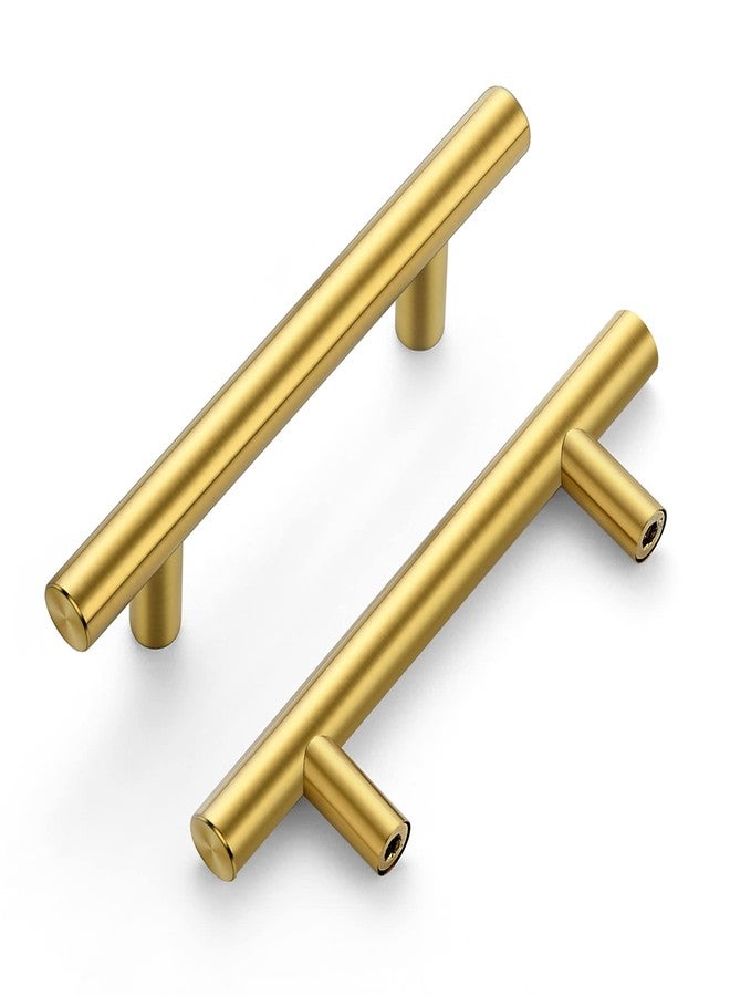 Ravinte 3 Pack | 5'' Cabinet Pulls Brushed Brass Stainless Steel Kitchen Drawer Pulls Cupboard Pulls Cabinet Handles 5”Length with 3” Hole Center - Image 1