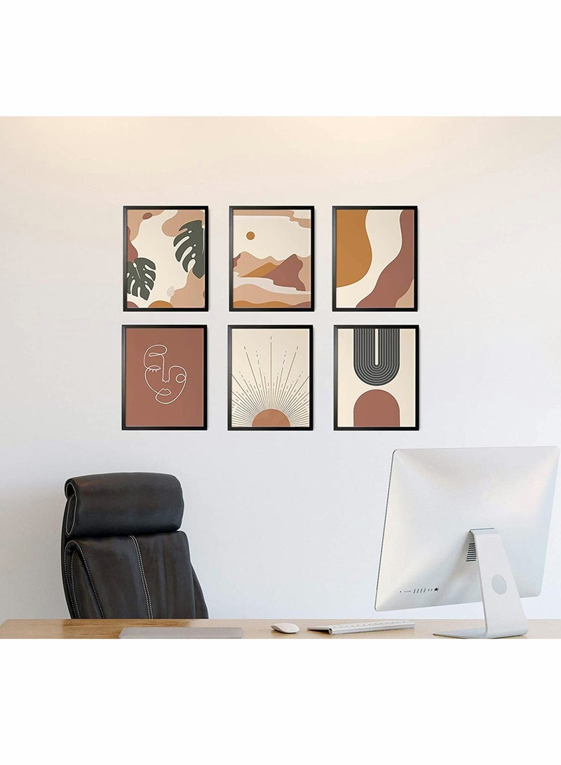 KASTWAVE Boho Prints Neutral Wall Art Decor, Set of 6 Mid Century Modern Boho Wall Art Prints Home Decor Prints, Boho Print for Wall Boho Wall Decor, Unframed 20 X 25 CM - Image 2
