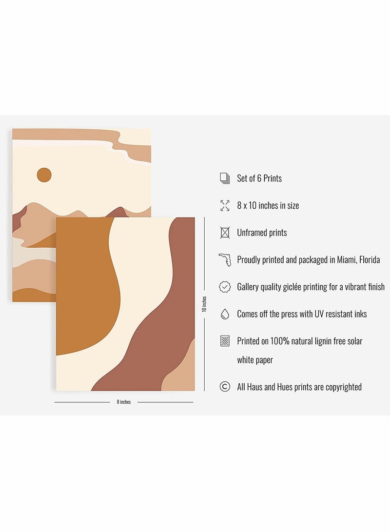 KASTWAVE Boho Prints Neutral Wall Art Decor, Set of 6 Mid Century Modern Boho Wall Art Prints Home Decor Prints, Boho Print for Wall Boho Wall Decor, Unframed 20 X 25 CM - Image 4