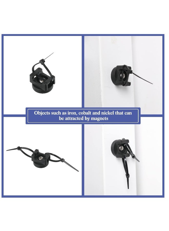 15 Pieces Magnetic Cable Zip Tie Base Black Wire Cable Holder Multipurpose Cable Ties Mount Wire Clips Management Base Electrical Cable Ties Supplies for Cable Wire Organization  - Image 4