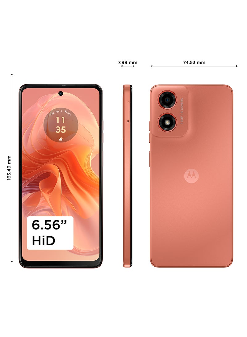 موتورولا G04S ثنائي الشريحة، برتقالي، 4 جيجابايت، 128 جيجابايت، 4G - إصدار الشرق الأوسط - Image 4